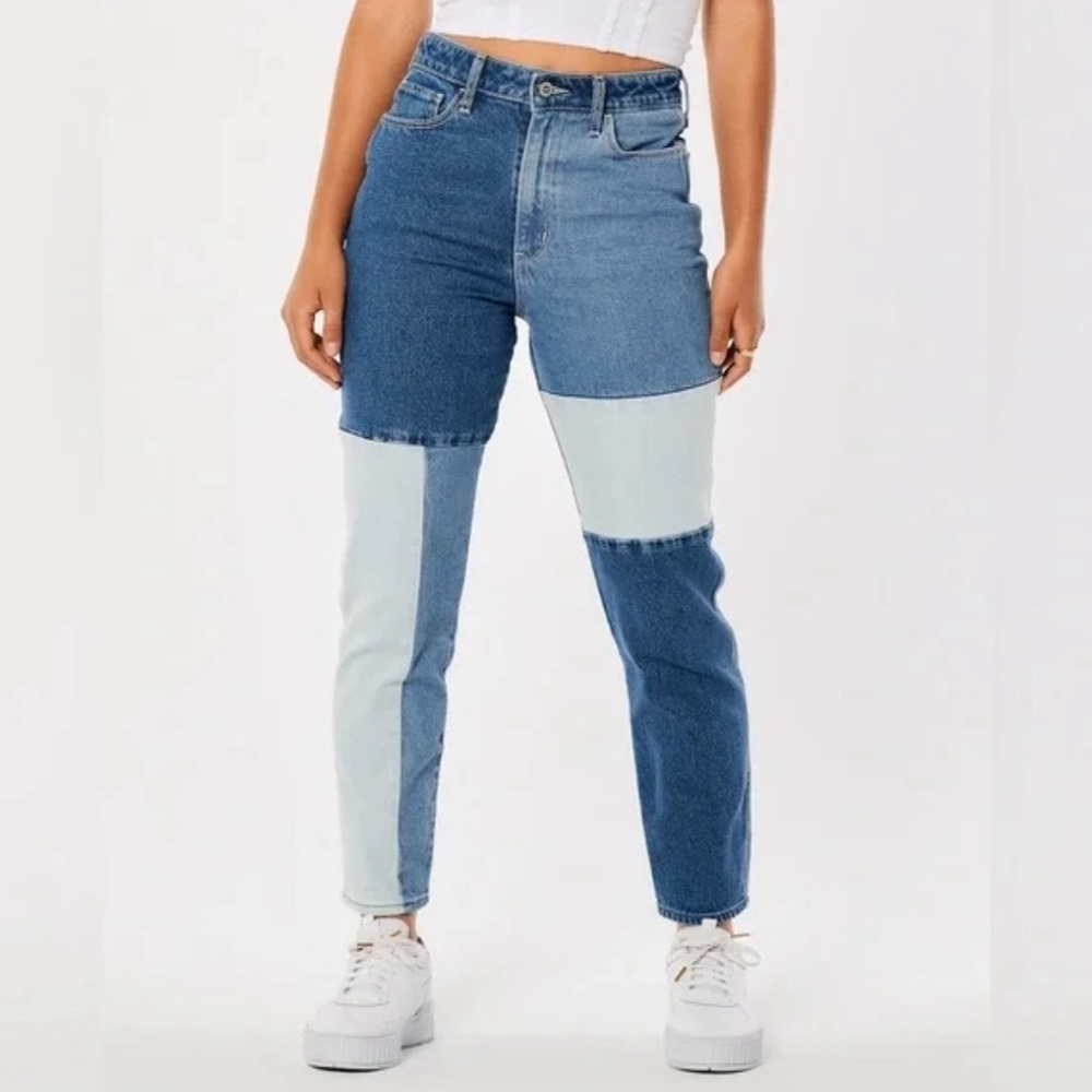 Hollister ULTRA HIGH-RISE PATCHWORK MOM JEANS women’s size 5S